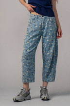 Urban Daizy - Floral Print Relaxed Fit Denim Pants