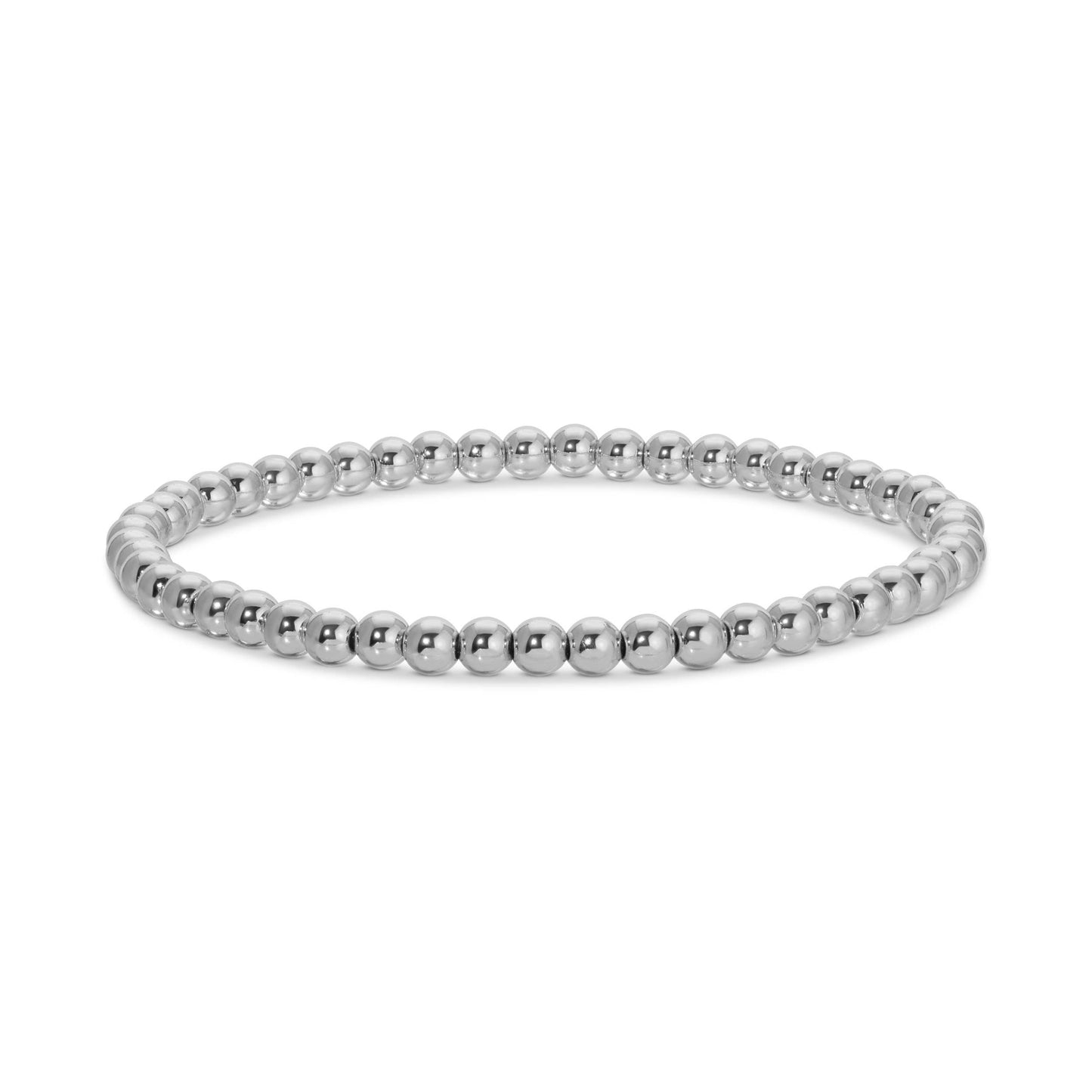 Splendid Iris - 4mm Bead Stretch Bracelets - Silver