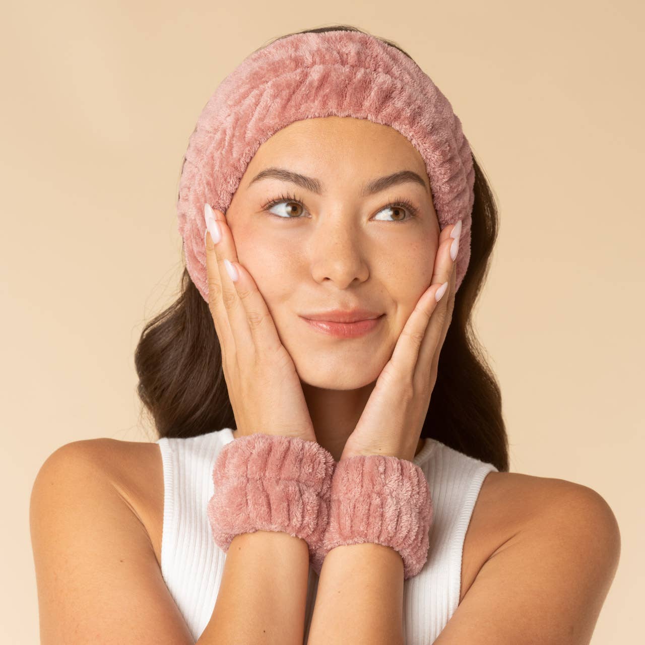 KITSCH - Spa Headband and Wristlets 3pc Set - Terracotta