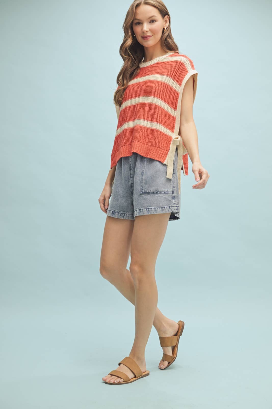 Wishlist Apparel - SWEATER VEST WITH SIDE SELF TIE STRAPS