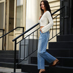 BAYEAS - HIGH RISE RELAXED STRAIGHT DENIM WITH RAW HEM