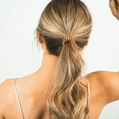 TELETIES - Good as Gold - Large Spiral Hair Coils, Hair Ties, 3-pack