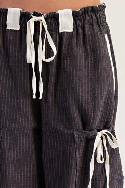 Clara Striped Drawstring Jogger Pants