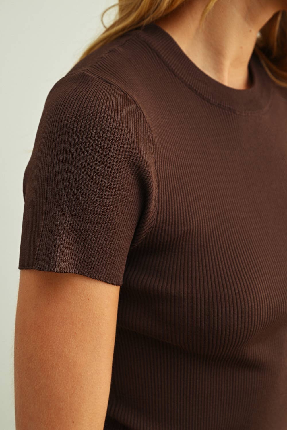 Gretchen Essential Classic Short Sleeve Rib Top
