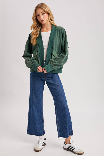Luna Garment Washed Cardigan