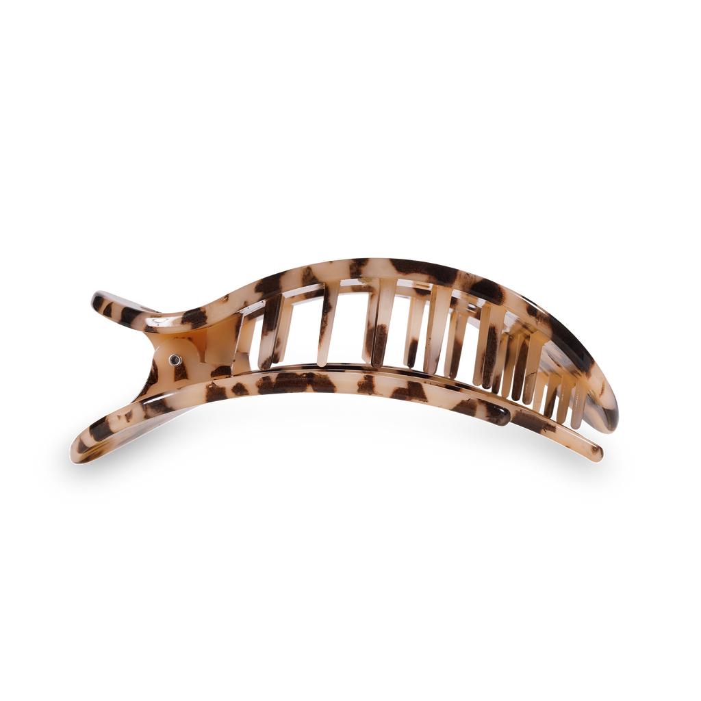 TELETIES - Blonde Tortoise Large Flat Round Clip