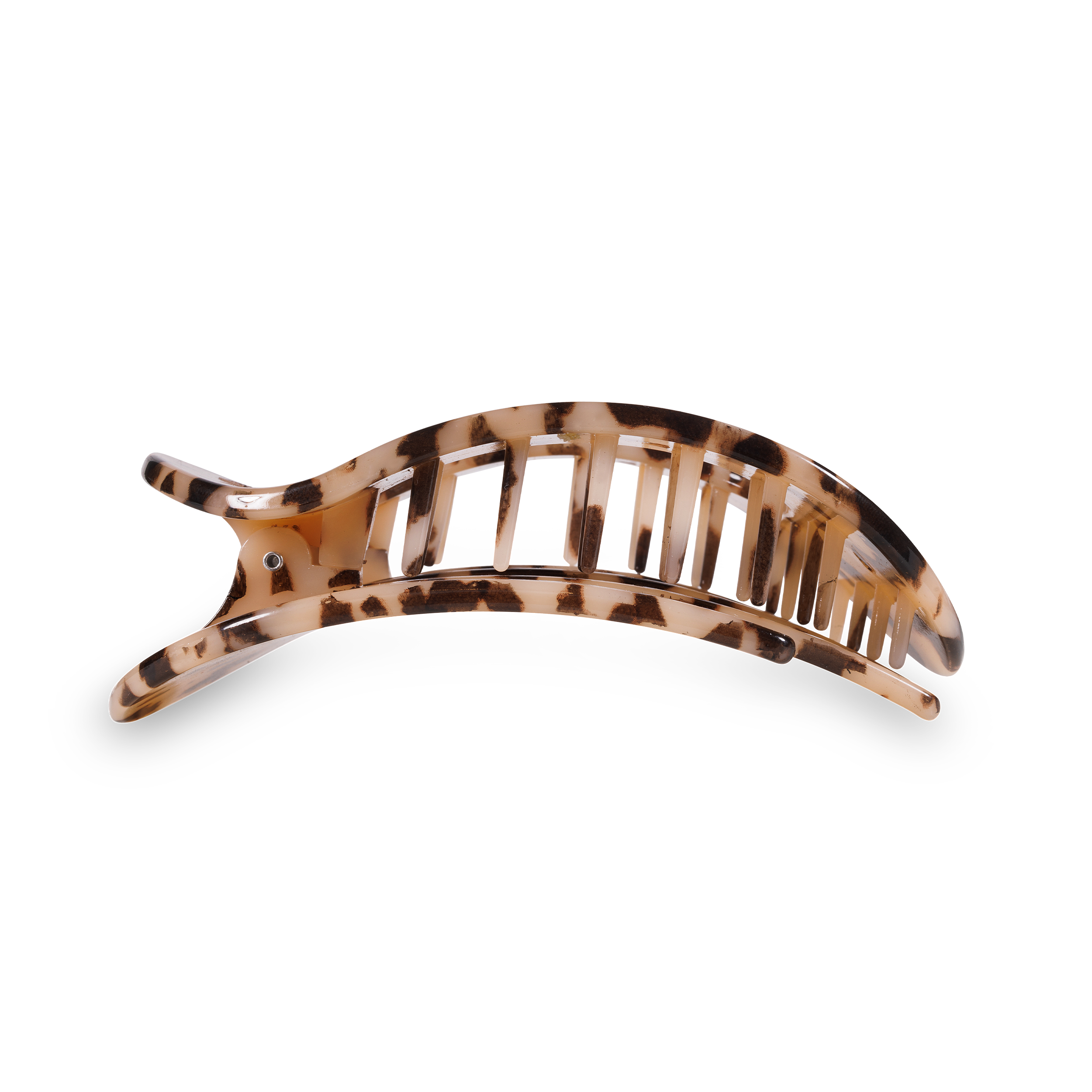 TELETIES - Blonde Tortoise Large Flat Round Clip