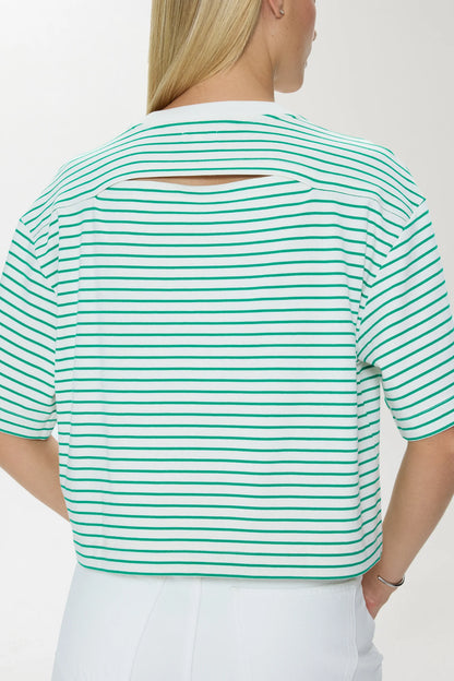 Pistola Mae Cropped Tee - Vert Stripe