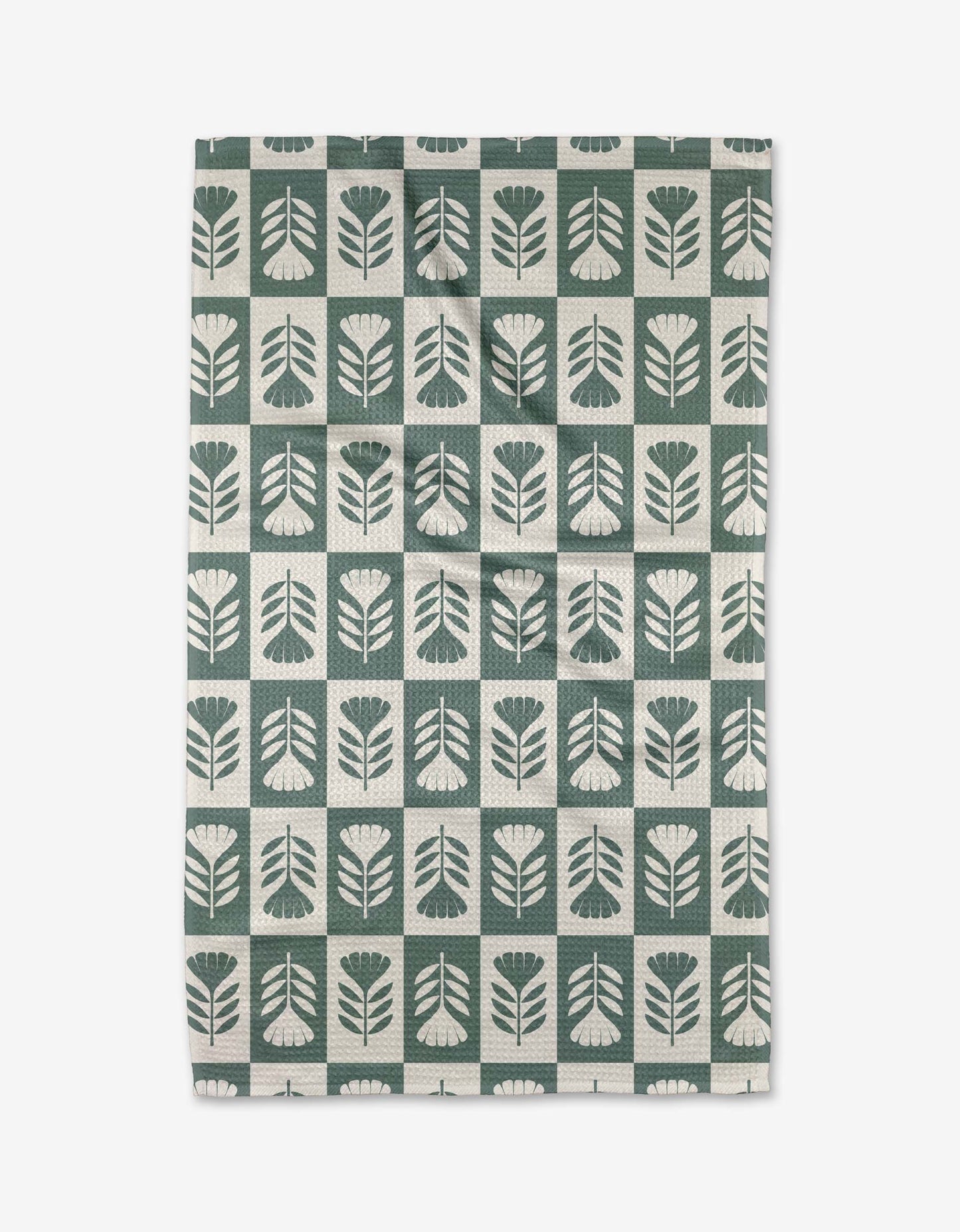 Geometry - Green Flower Patch Tea Towel