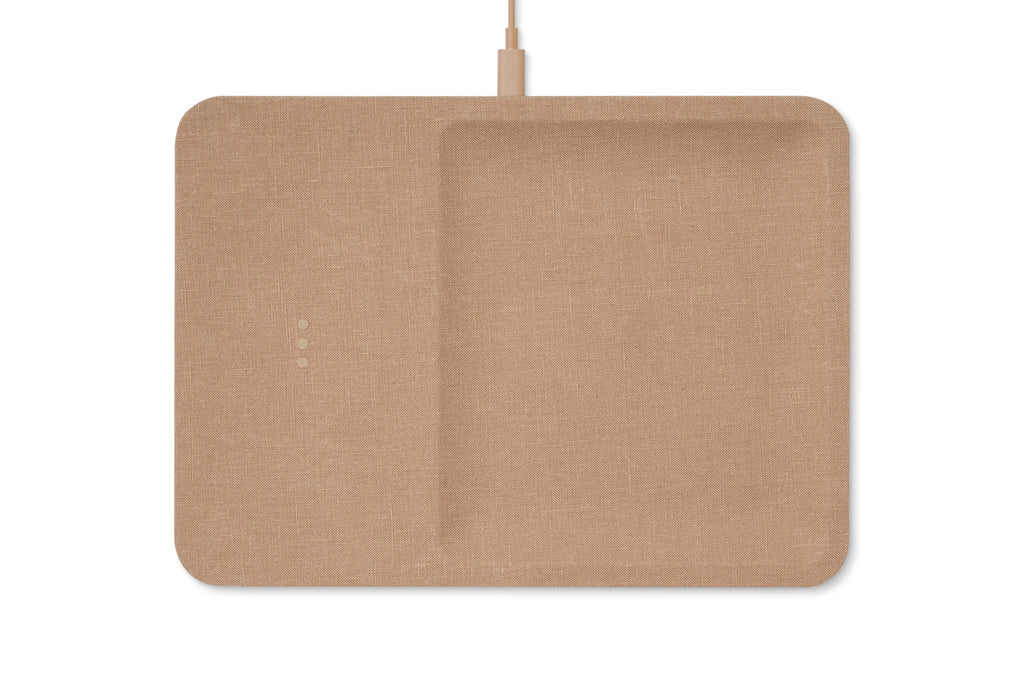 Courant - CATCH:3 - Essentials Linen Wireless Charger with Valet Tray
