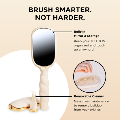 TELETIES - Detangler Hair Brush for Fine Hair - Tan