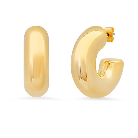 Tai Jewelry - Puffy Small Gold Hoops