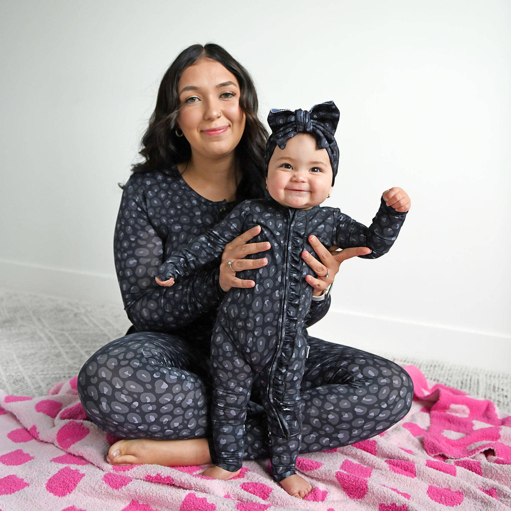 Gigi and Max - Ash Black Leopard Headwrap Halloween Hair Accessory Headband