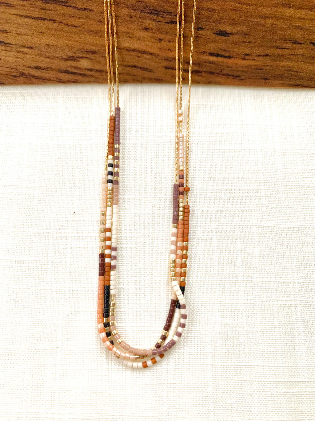 Ocean Breakup - Rich Neutral Seed Bead Necklace