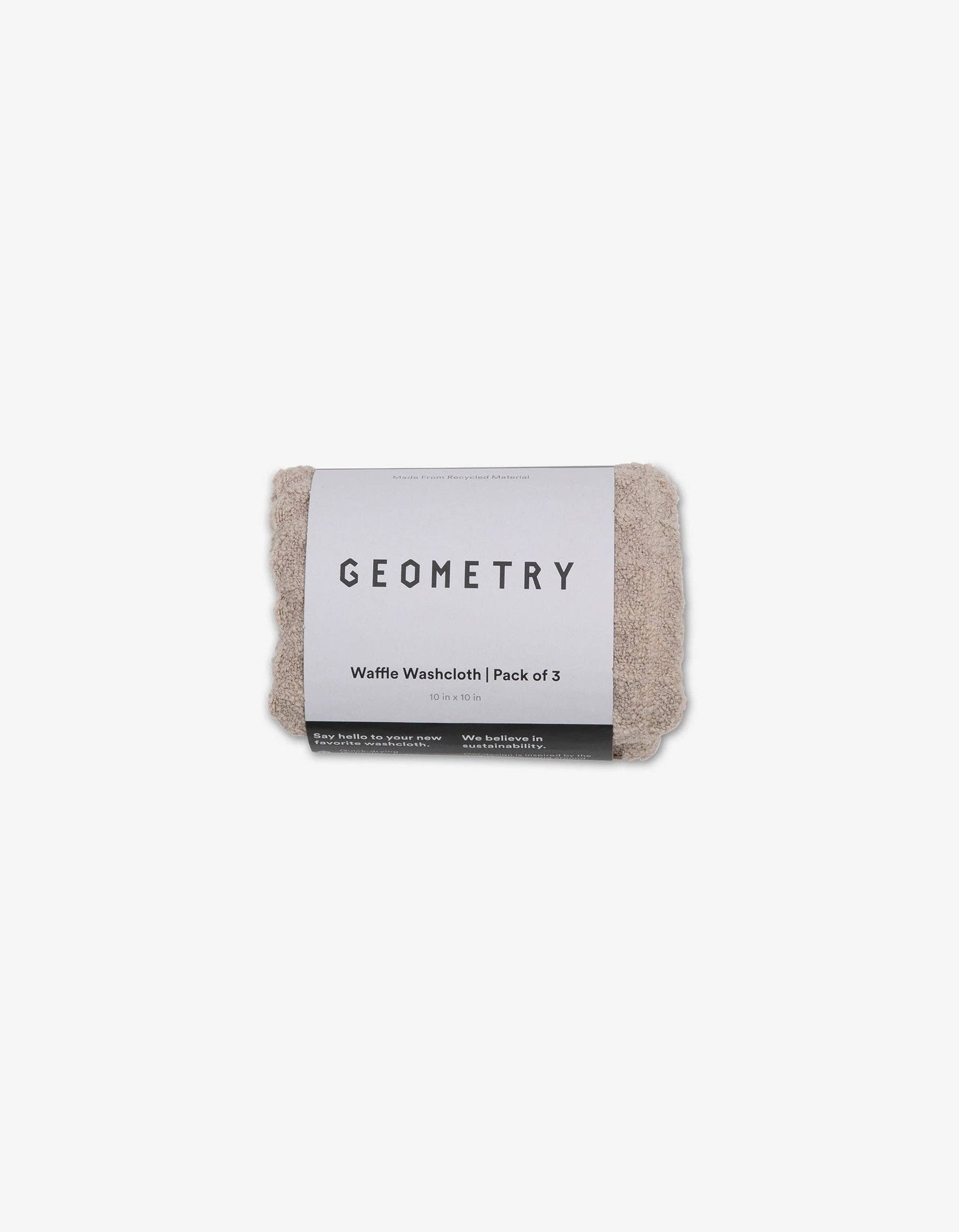 Geometry - Taupe Waffle Washcloth Set