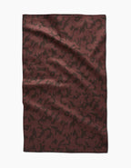 Geometry - Wild Wood Maroon Tea Towel