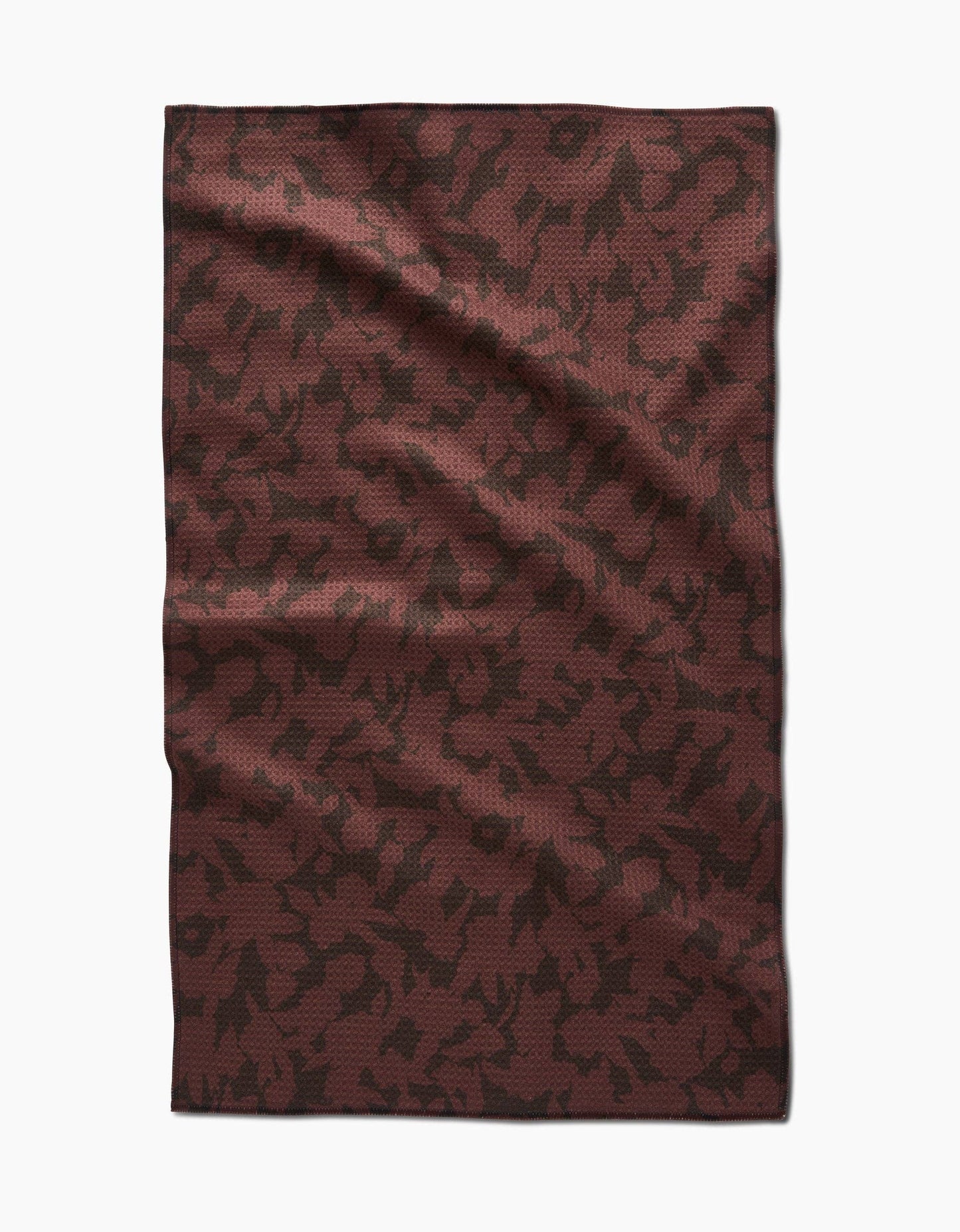Geometry - Wild Wood Maroon Tea Towel