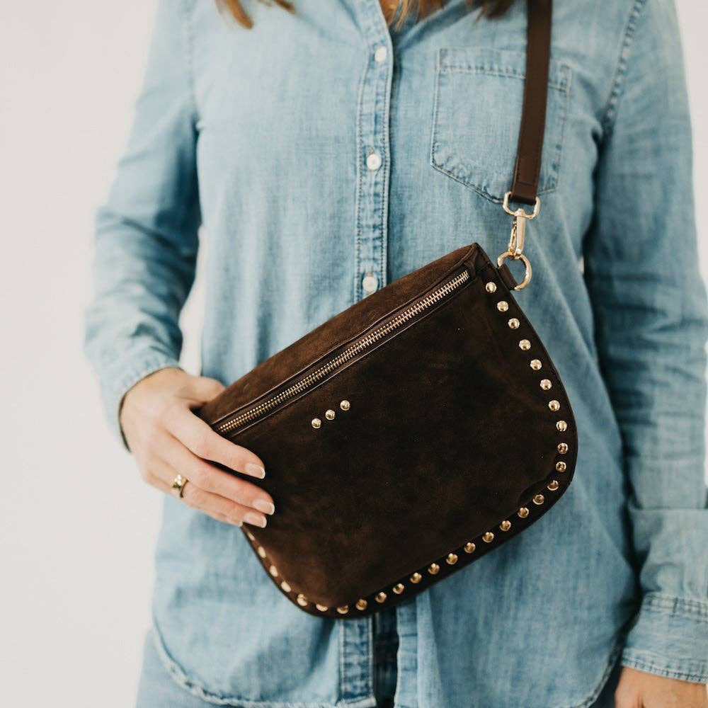 Pretty Simple - Sabrina Studded Suede Bum Bag