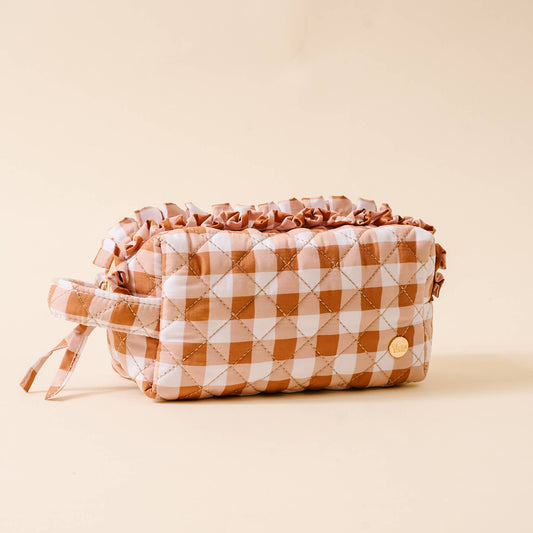 The Darling Effect - Essentials Quilted Cosmetic Pouch-Maple Gingham