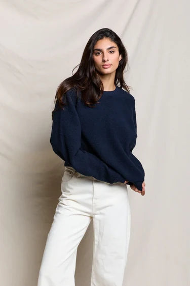perfectwhitetee - ziggy inside out oversized sweatshirt - navy