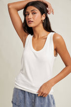 Wishlist Apparel - BASIC SCOOP NECK RIBBED KNIT TANK