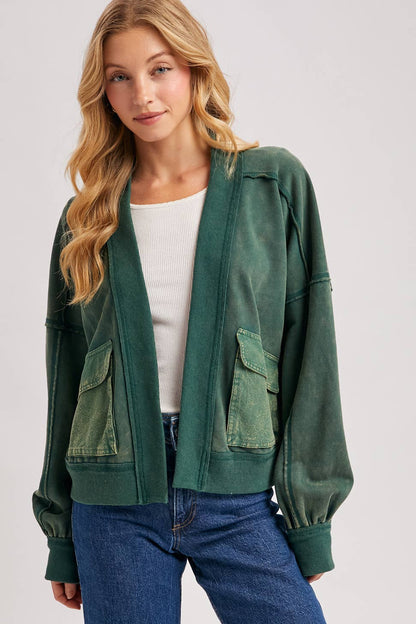 Luna Garment Washed Cardigan