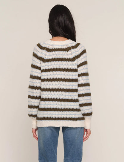 Heartloom Laurent Cardigan Sweater - Ivory Stripe