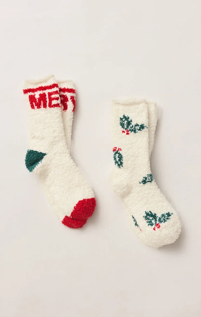 Z Supply Merry Holiday Socks - 2 Pack
