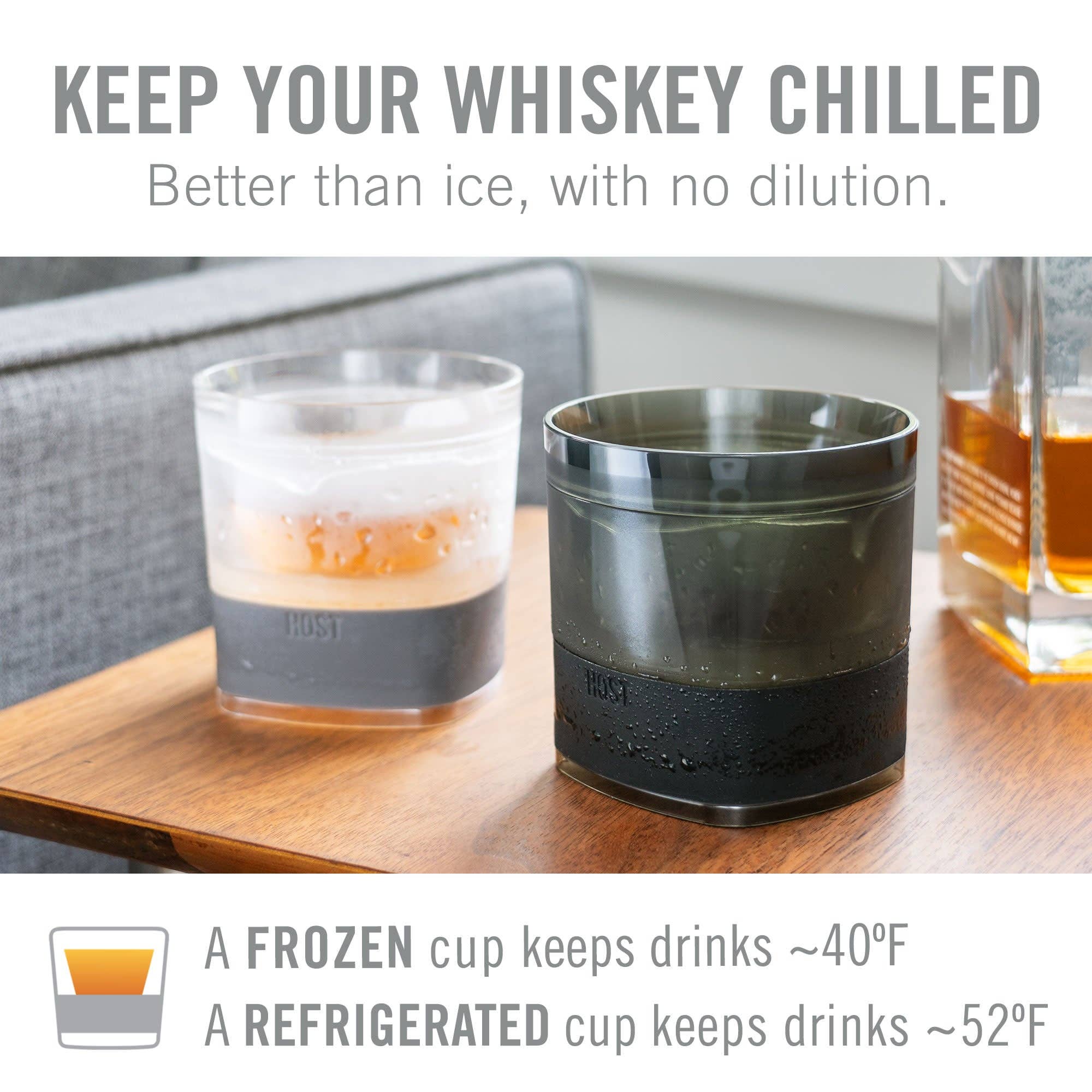 HOST - Whiskey FREEZE™ Insulated Cooling Cups - Smoke - Set of 2