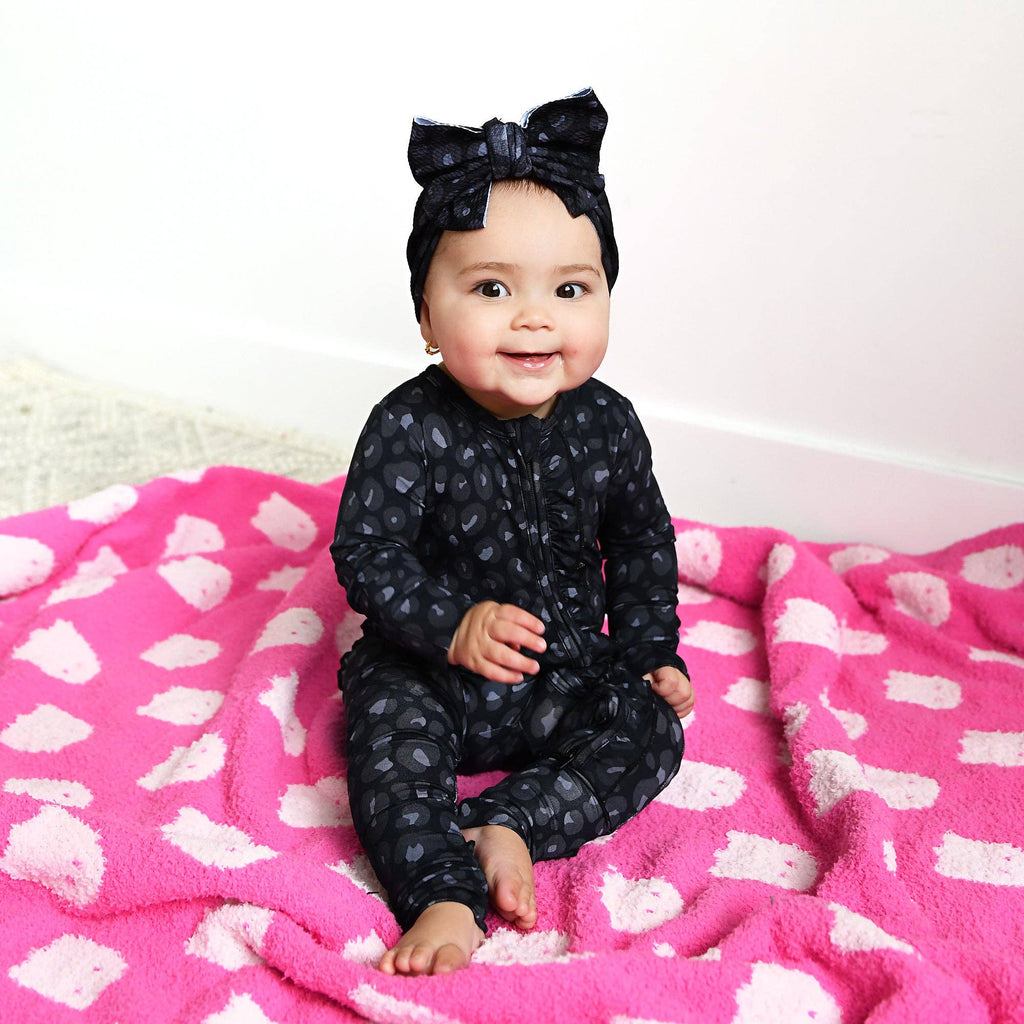Gigi and Max - Ash Black Leopard Headwrap Halloween Hair Accessory Headband