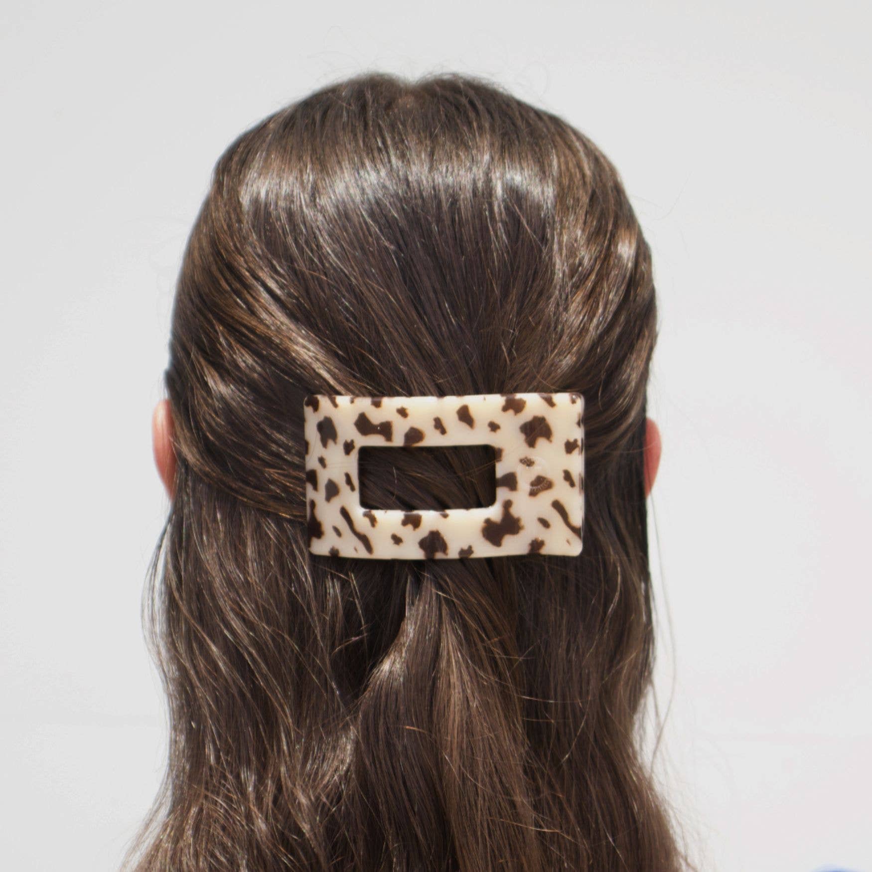TELETIES - Flat Rectangle Hair Clip | Small | Blonde Tortoise