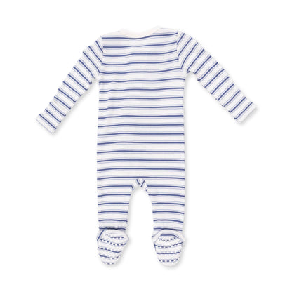 Angel Dear - Vintage Stripe Blue - 2 Way Zipper Footie