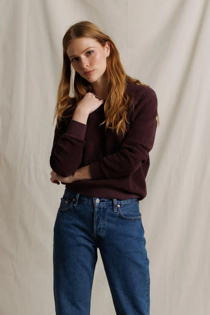 perfectwhitetee - ziggy inside out sweatshirt - cherry lacquer