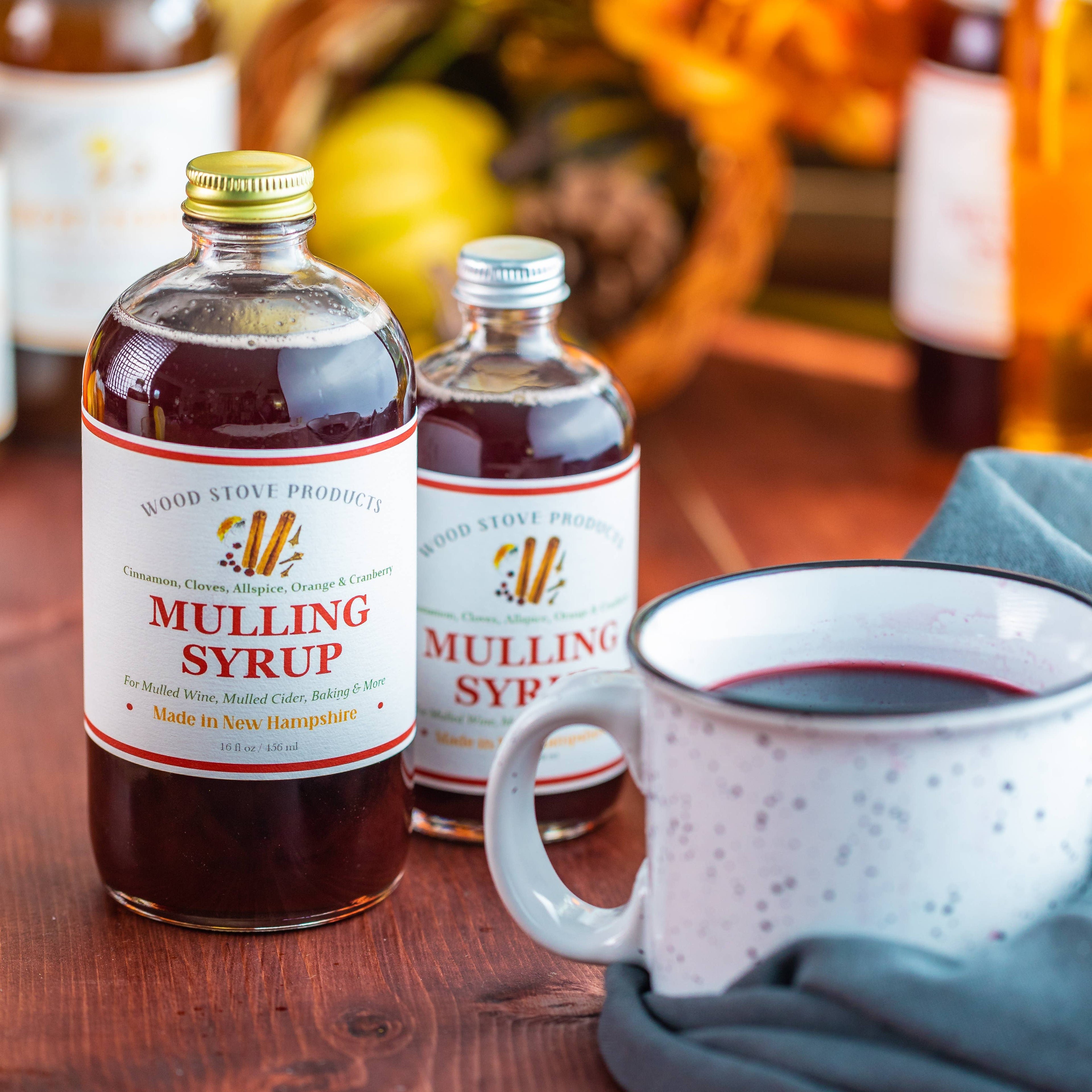 Wood Stove Kitchen - Mulling Syrup, 16 fl oz - for Mulled Wine, Cider, Baking, Co