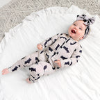 Gigi and Max - Vlad Gray Bats ZIP Bamboo Halloween One-Piece