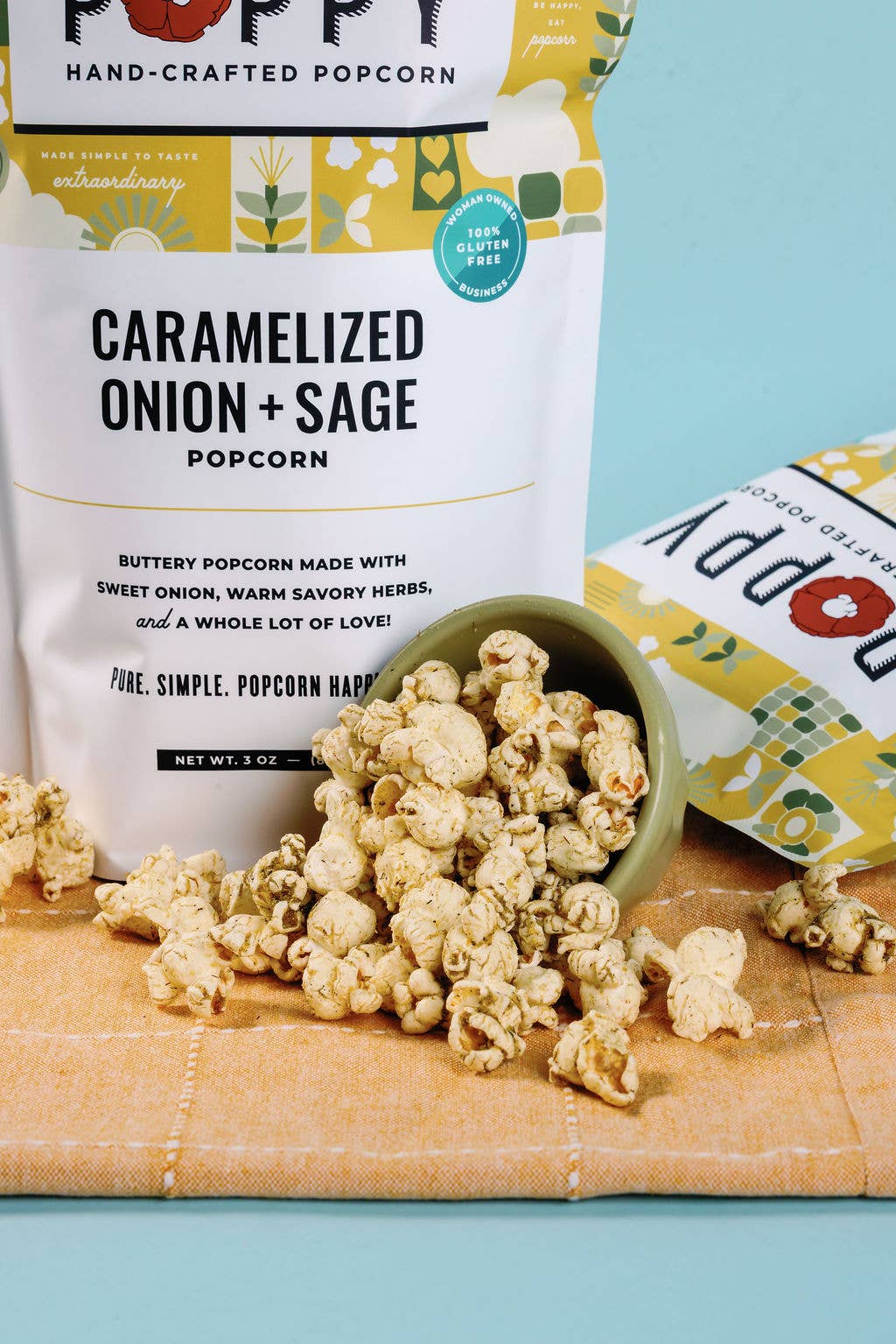 Poppy Hand-Crafted Popcorn - Caramelized Onion + Sage