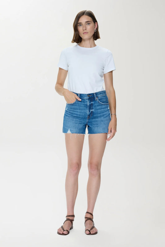 Pistola Nova High Rise Cut Off Denim Shorts - Calling