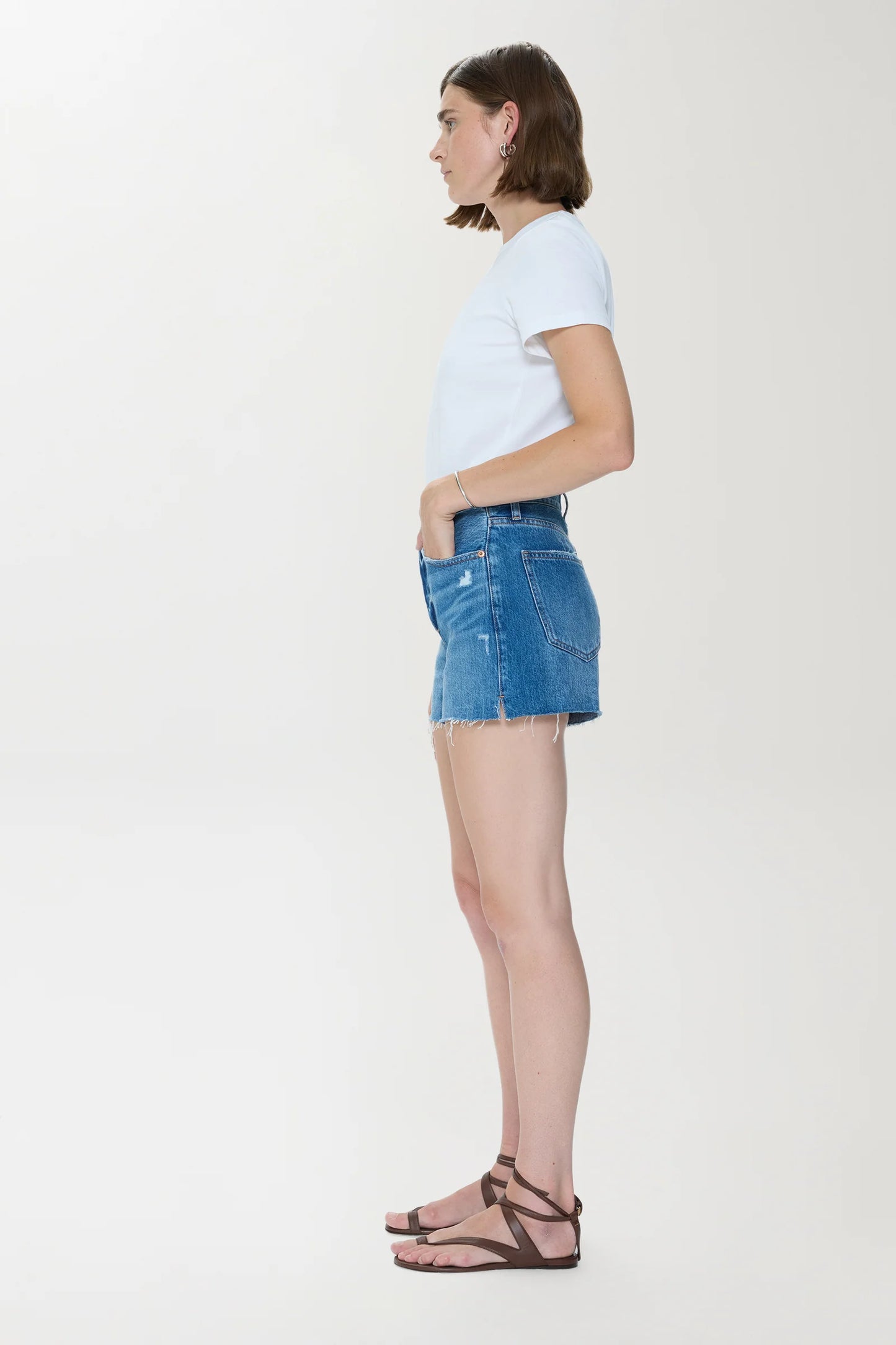 Pistola Nova High Rise Cut Off Denim Shorts - Calling