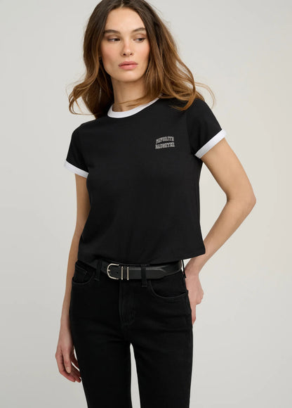 favorite daughter - ringer tee - black/off-white