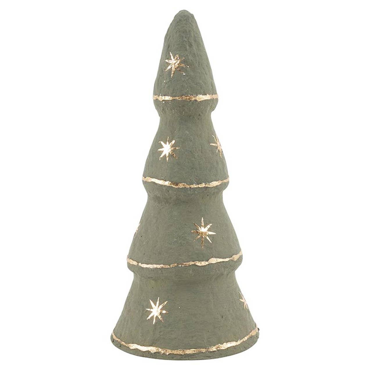 Santa Barbara Design Studio by Creative Brands - Paper-Mache Tree - Forest Fog Gold Stars - Set of 3