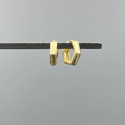 Something Silver - Hexagon Hinged Clicker Hoops