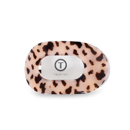 TELETIES - Blonde Tortoise Medium Flat Round Clip