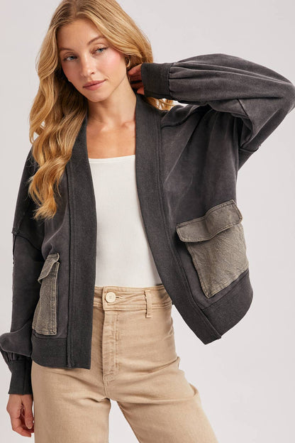 Luna Garment Washed Cardigan
