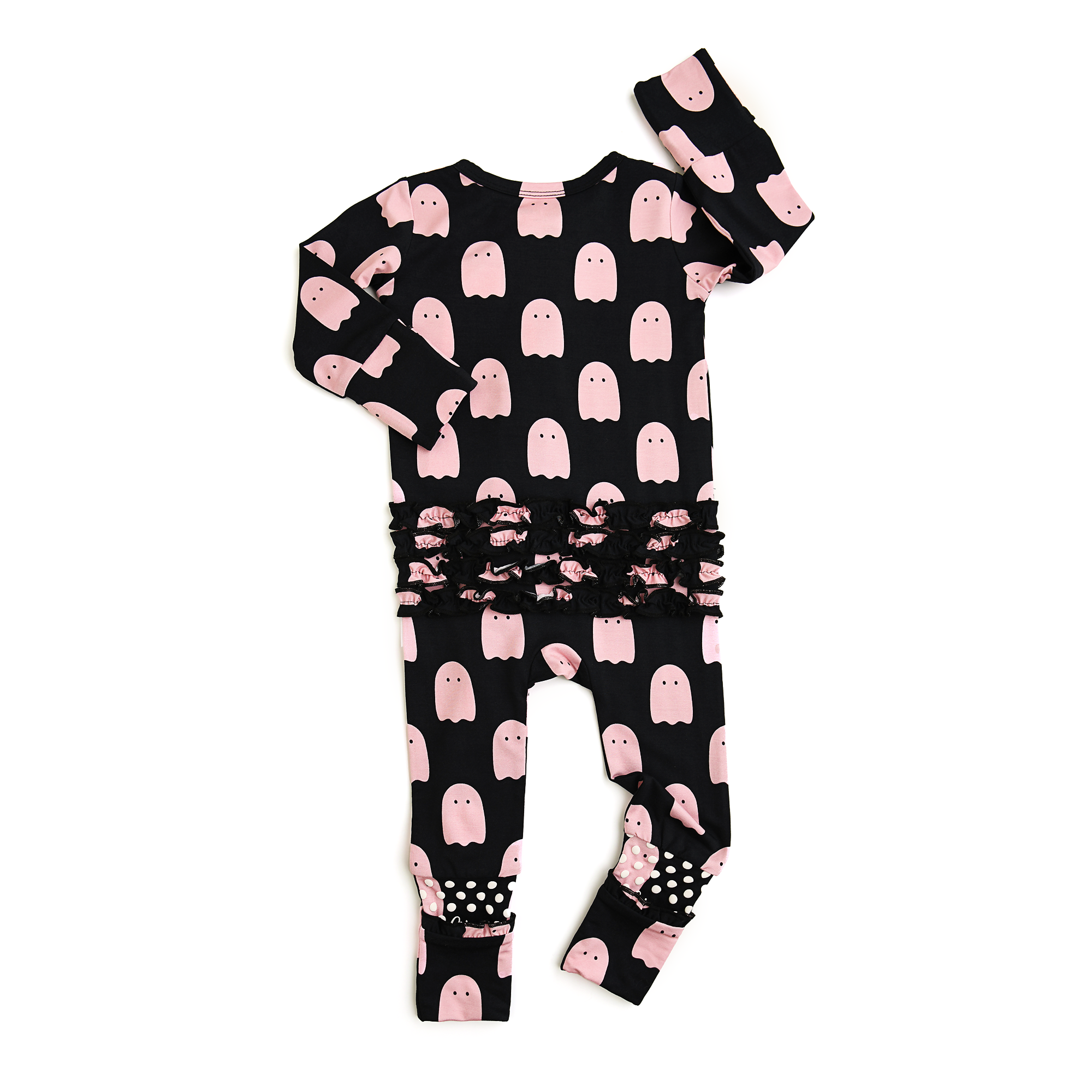 Gigi and Max - Shade Black RUFFLE ZIP Bamboo Sleepies Little Halloween