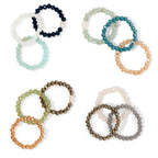 Splendid Iris - Set/3 Crystal & Pearl Rings