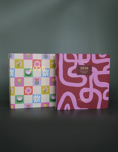 Idlewild Co. - 2026 Hardcover Planner, Magenta Squiggle