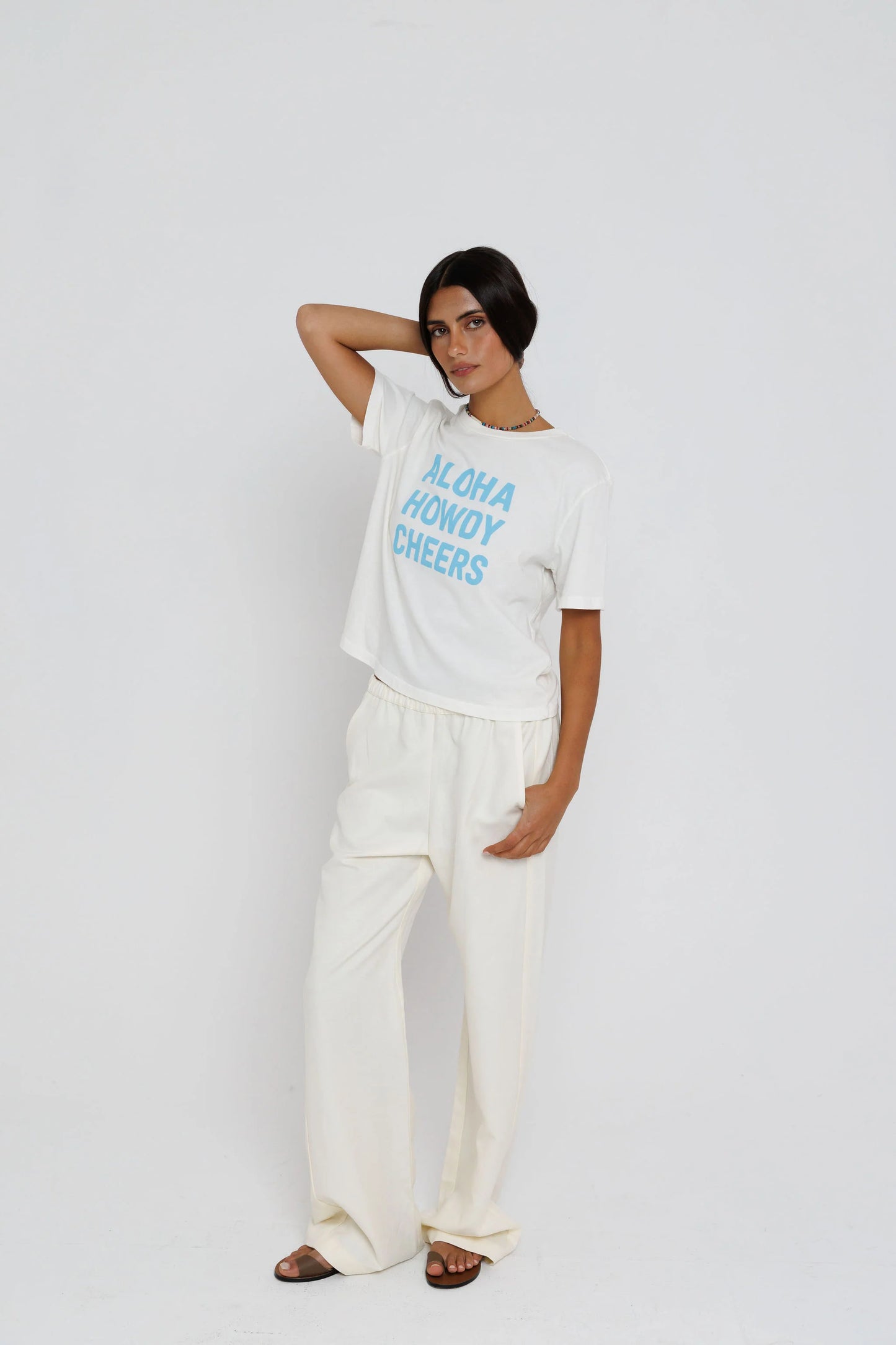Sunny Somewhere Aloha, Howdy, Cheers Everyday Tee