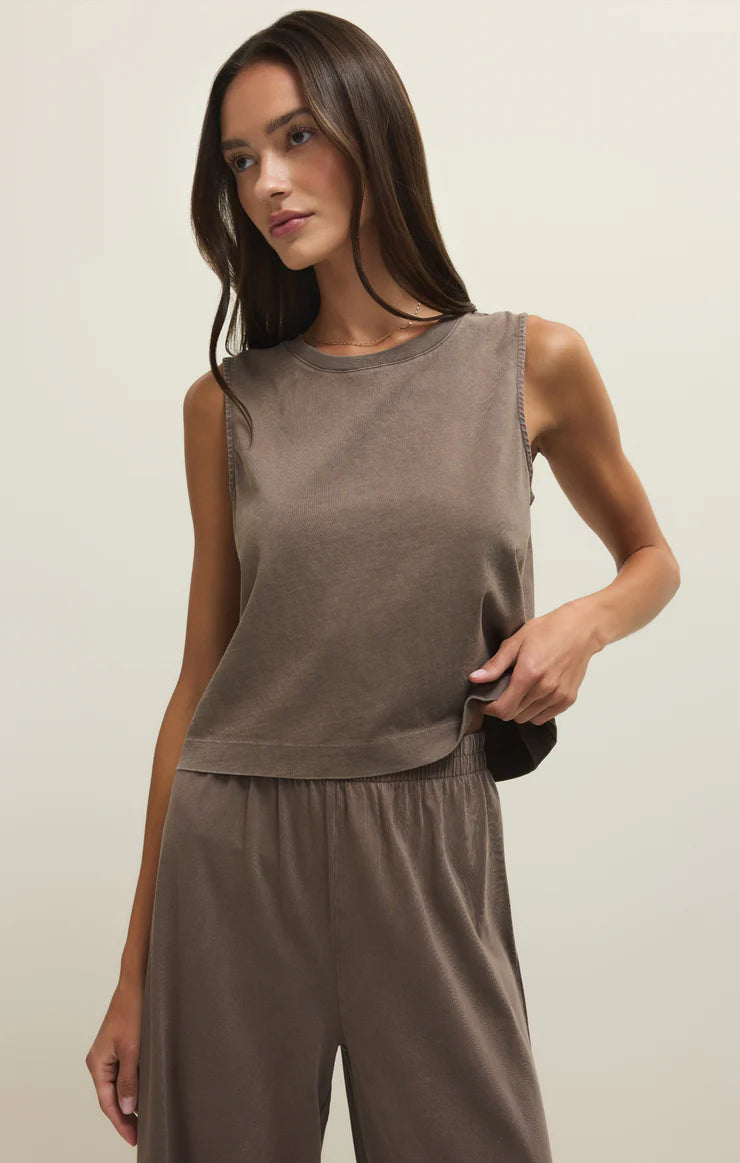 Z Supply Sloane Jersey Muscle Tank - Perfectly Taupe