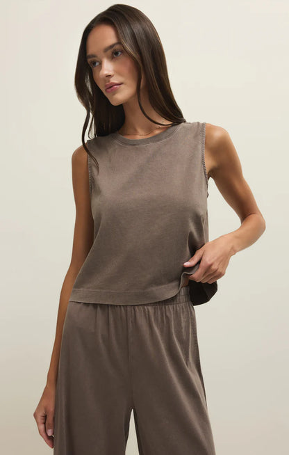 Z Supply Sloane Jersey Muscle Tank - Perfectly Taupe
