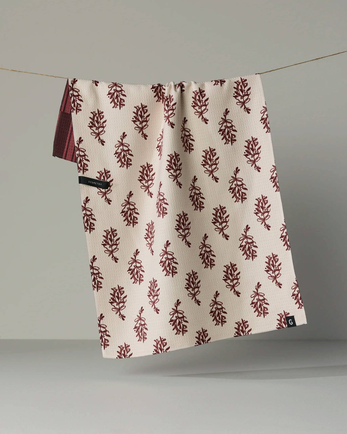 Geometry - Festive Cranberry Luxe Kitchen Towel - Holiday 2026